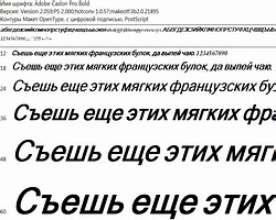 Стандартные наборы шрифтов